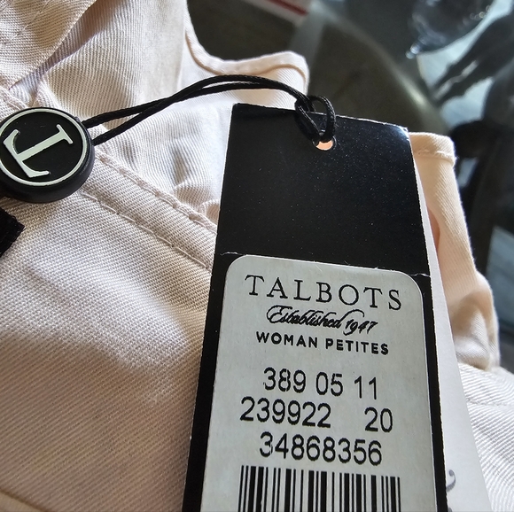 Talbots 20wp lightweight peachy pink cotton stretch ruffled blazer NWT - Picture 7 of 7